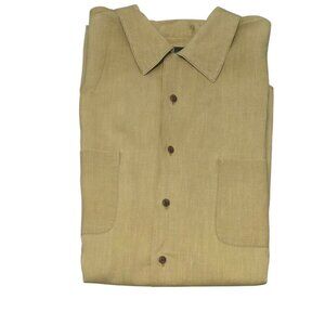 Saks Fifth Avenue Men's Linen Camp Shirt Sz L Vacation Resort Wear